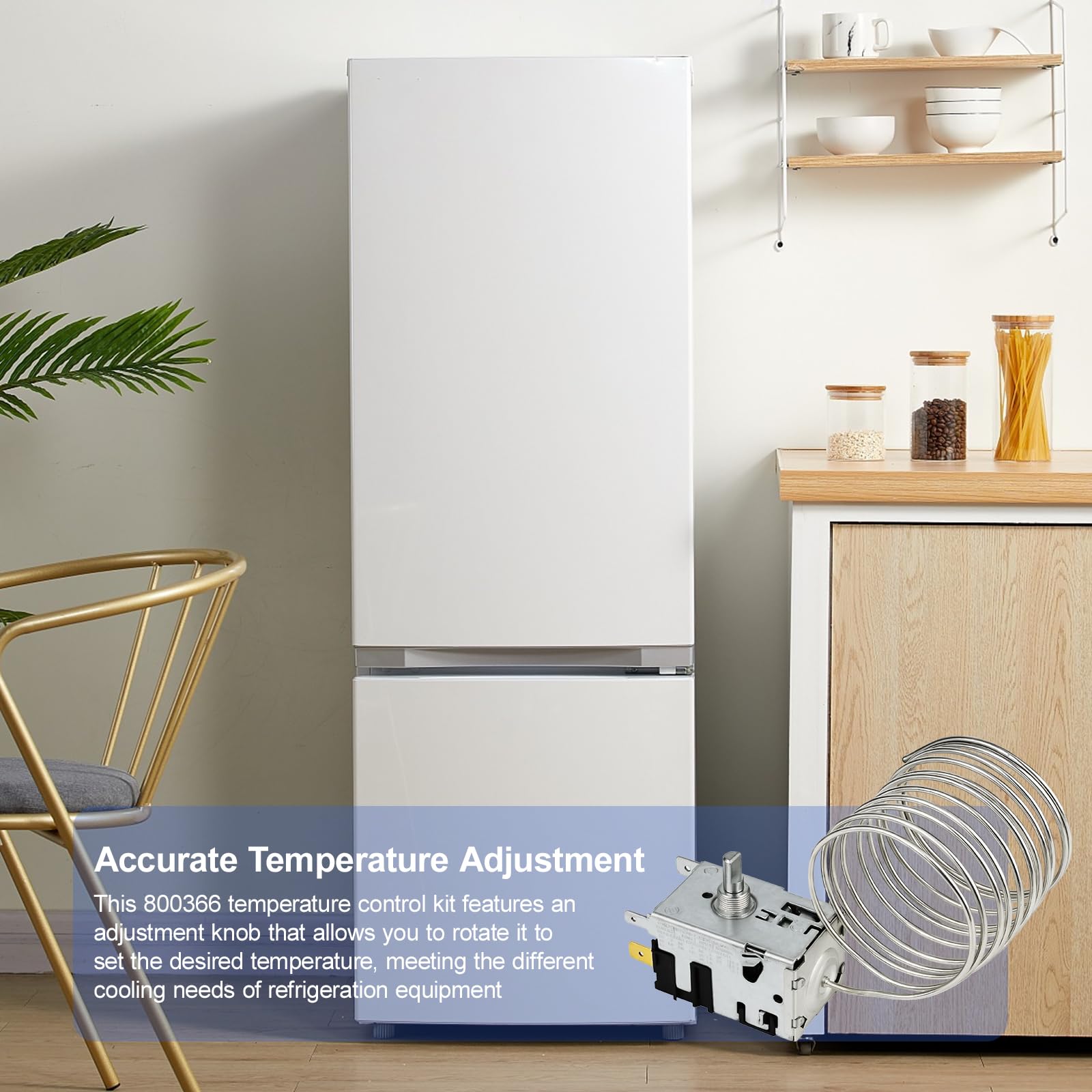 Kit de control de temperatura 800366 actualizado 2026 que se adapta a la refrigeración verdadera, reemplaza 077B6806, 077B7172, 98806 - Termostato de detección de bobina de 76 pulgadas