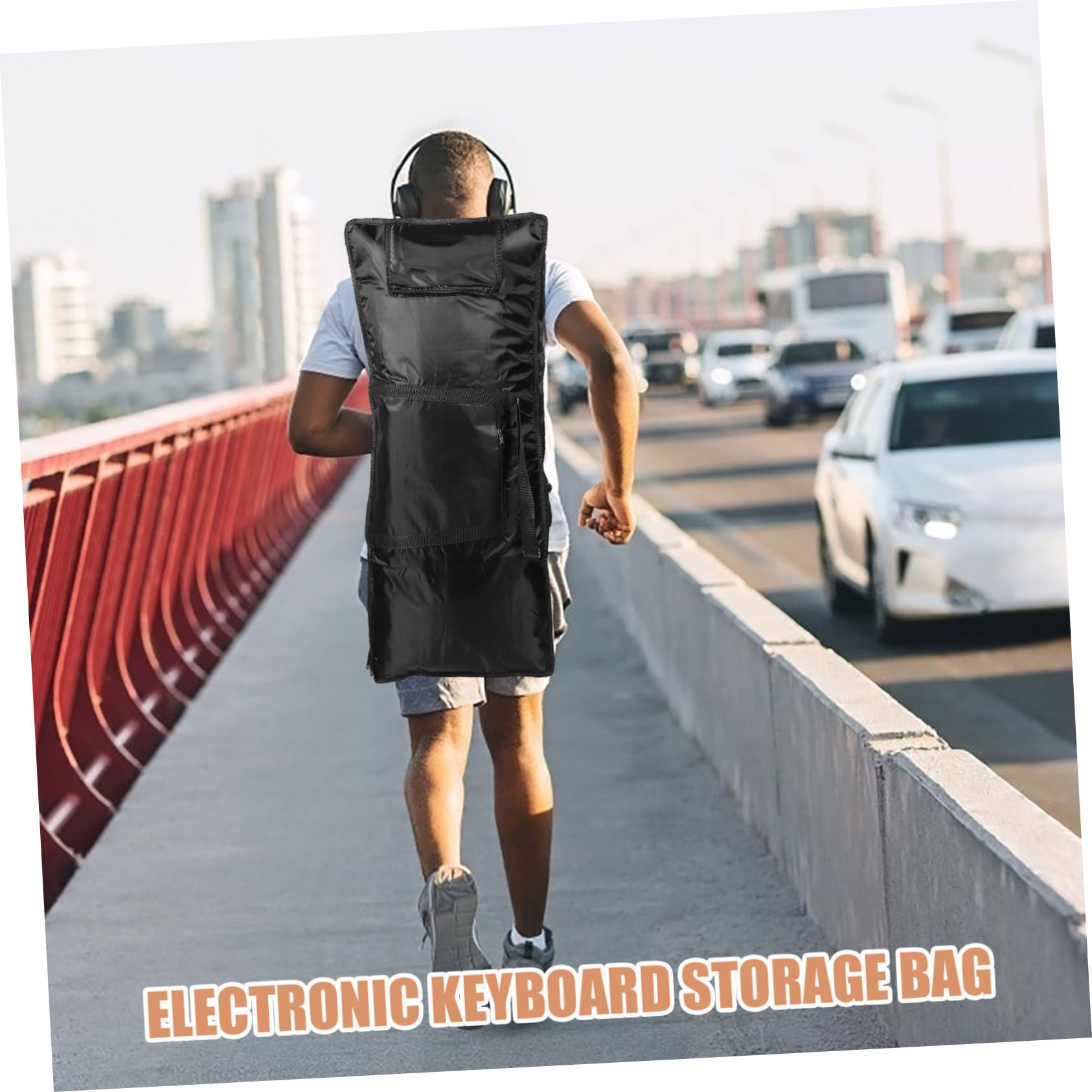 Borsa per Tastiera Elettronica 61 Tasti Spallacci Doppi | Oxford, Imbottitura Ispessita, Capienza Ampia per Spartiti e Accessori