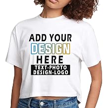 Custom Womens Crop T-Shirt Add Your Own Text Logo Image Design Ideal Short Sleeve Cropped Tee Shirt