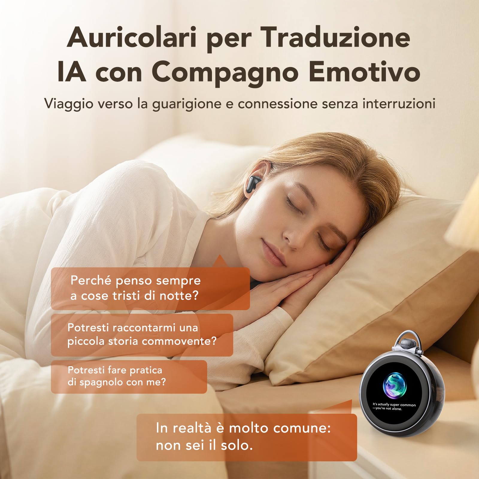 Auricolari Traduttori N03 con Chatbot AI, Cuffie Hi-Fi per Traduzione con 134 Lingue e 7 Modalità, Bluetooth 6.0 Design a Orologio da Tasca, Touch Screen, per Ufficio, Sport, Studio - Argento
