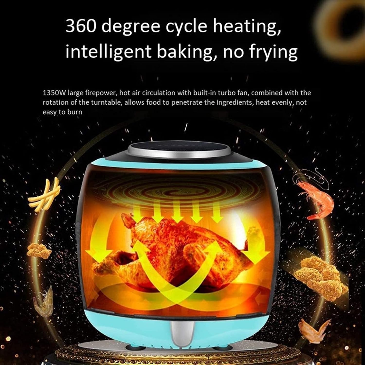 Air Fryer for Home Use 8l 110v 1350w Hot Air Oven & Oilless Fryer for Frying Electric Air Cooker with Digital Led Touchscreen Non-Stick Basket Every Family 719b1OLNXKL. AC SL1500