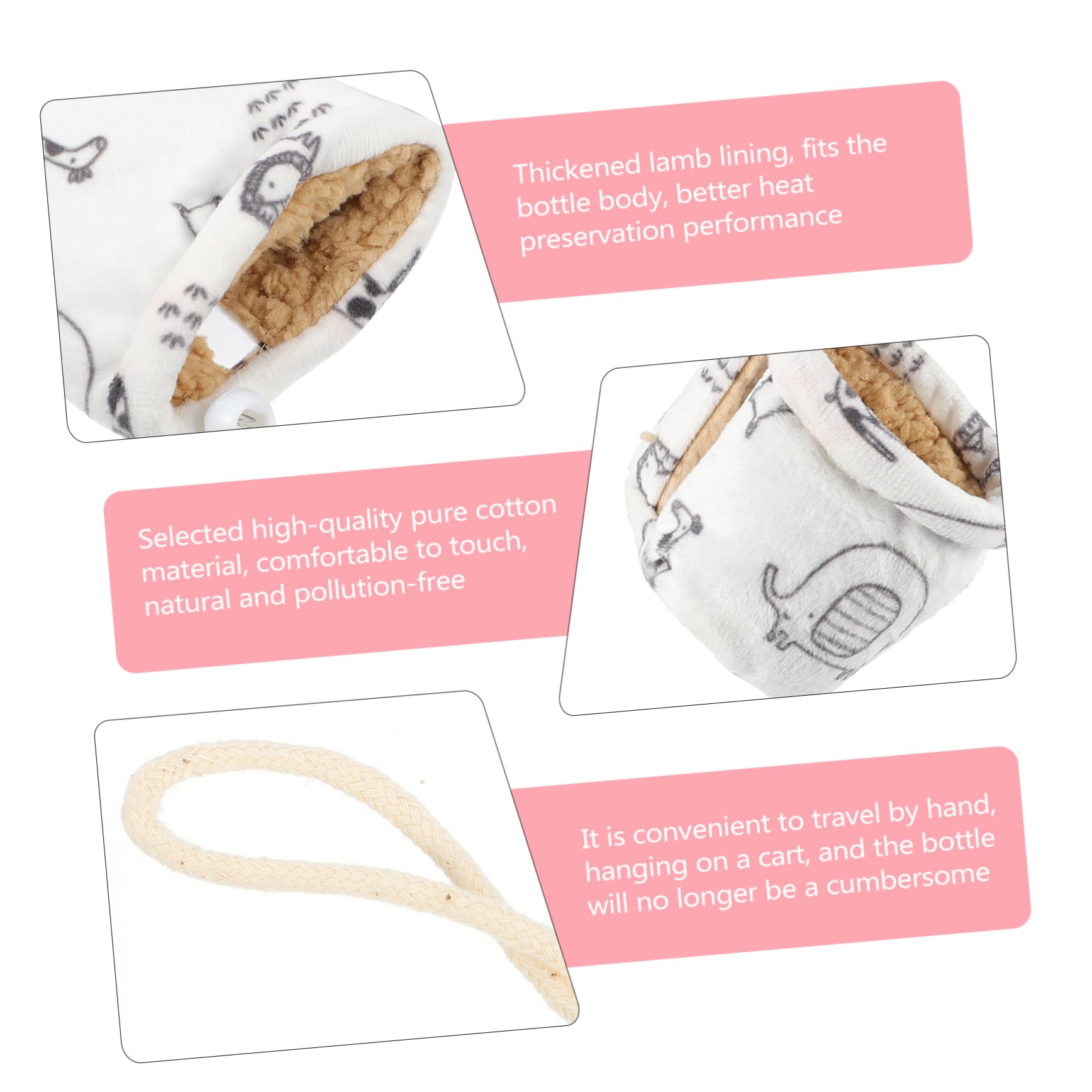 ibasenice 4piezas Cubierta Decorativa para Biberón De Funda Térmica Anticaídas para Bebés para Viajes Fabricada Natural y Reutilizable