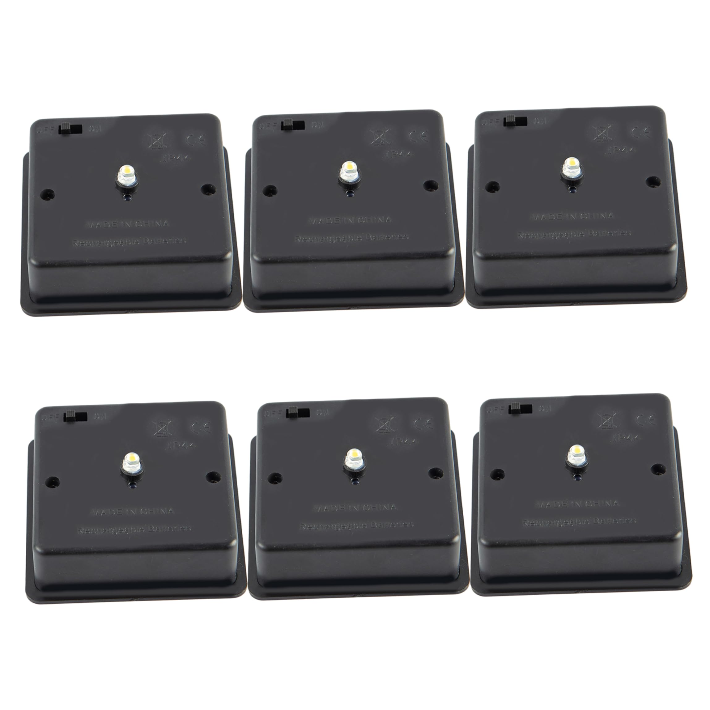 Square Solar Light Replacement Top 6 Pack, Waterproof Solar Replacement for Outdoor Lanterns, 2.80x2.80in Black Square Light Top, Lights for Lanterns