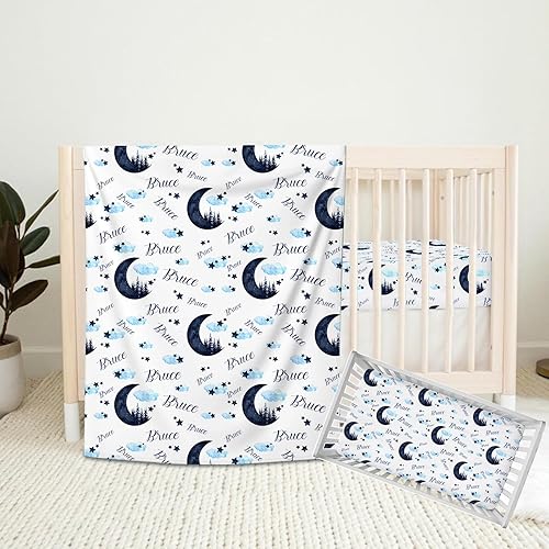 Vista 26 de Personalized Nautical Ship Baby Nursery Bedding Set for Boys & Girls, 2 Piece Set with Name Crib Comforter & Fitted Sheets