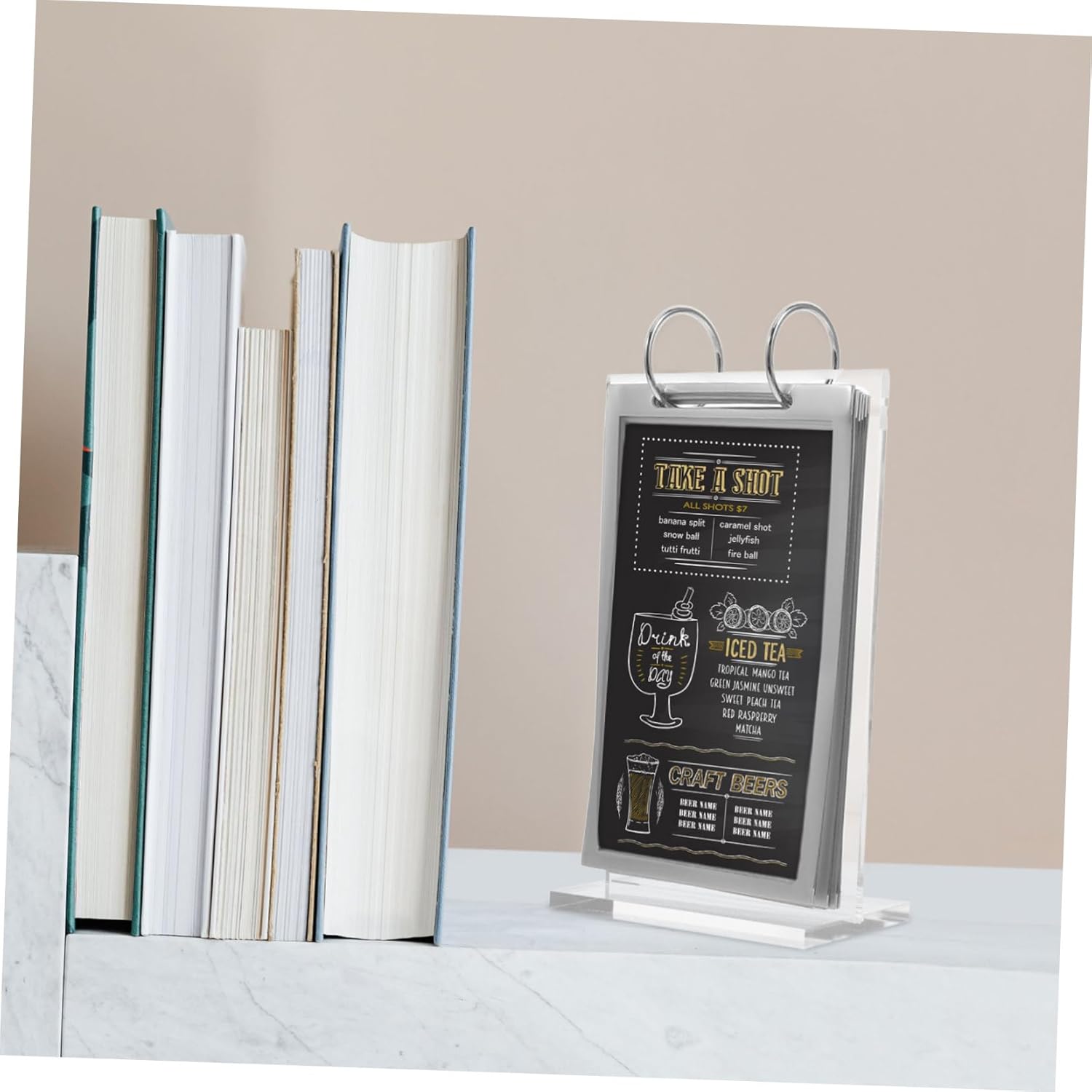 5pcs Professional Menu Display Stand Flip Sign Holder for Restaurant Lightweight Menu Holder Stand for Office Home