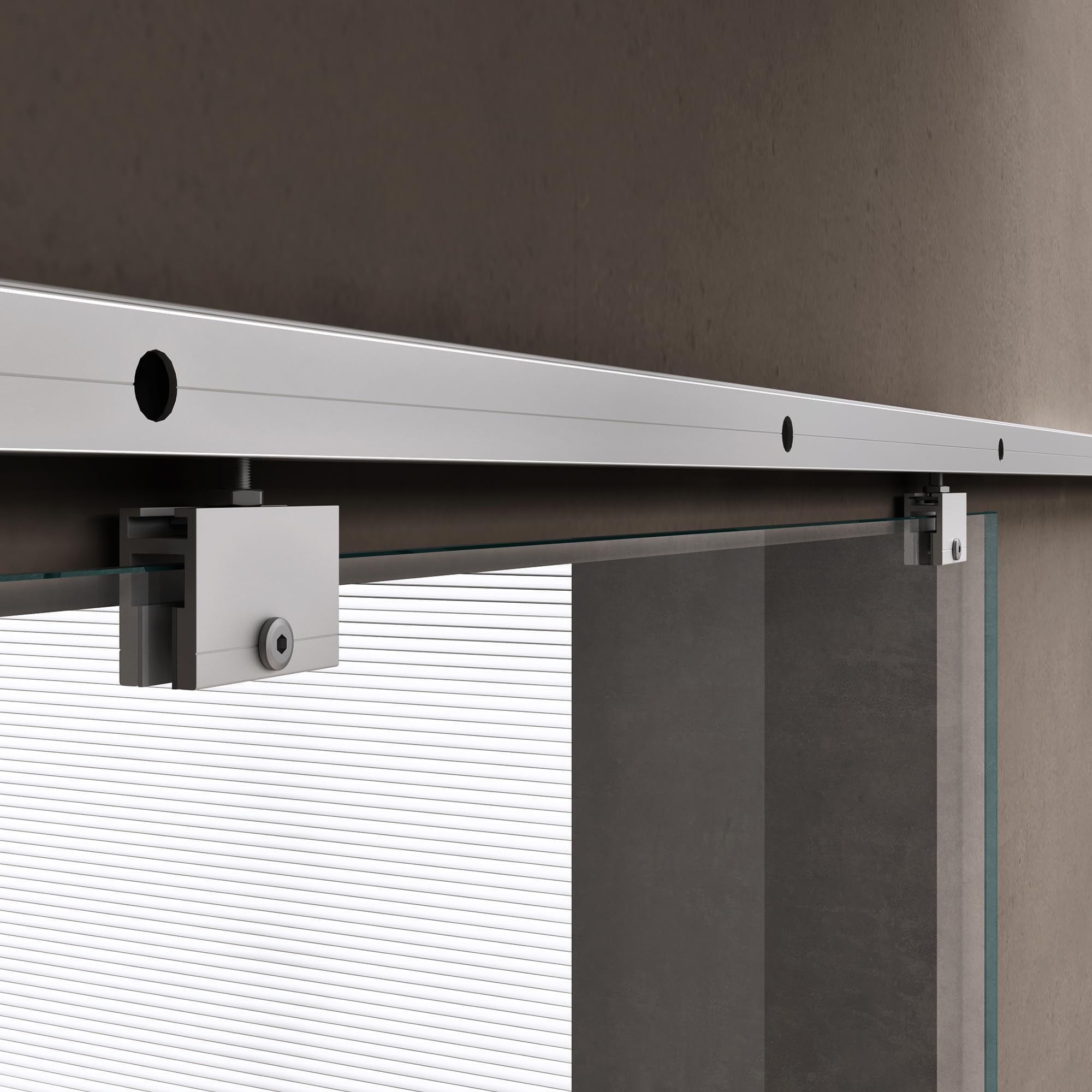 doporro Glasschiebetür Komplettset 90x205cm Zimmertür ESG-Glas Klarglas
