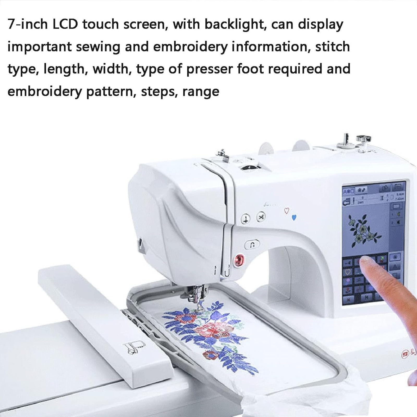 Amazon | ミシンと刺繍機、電動デジタル刺繍機、7インチLCD