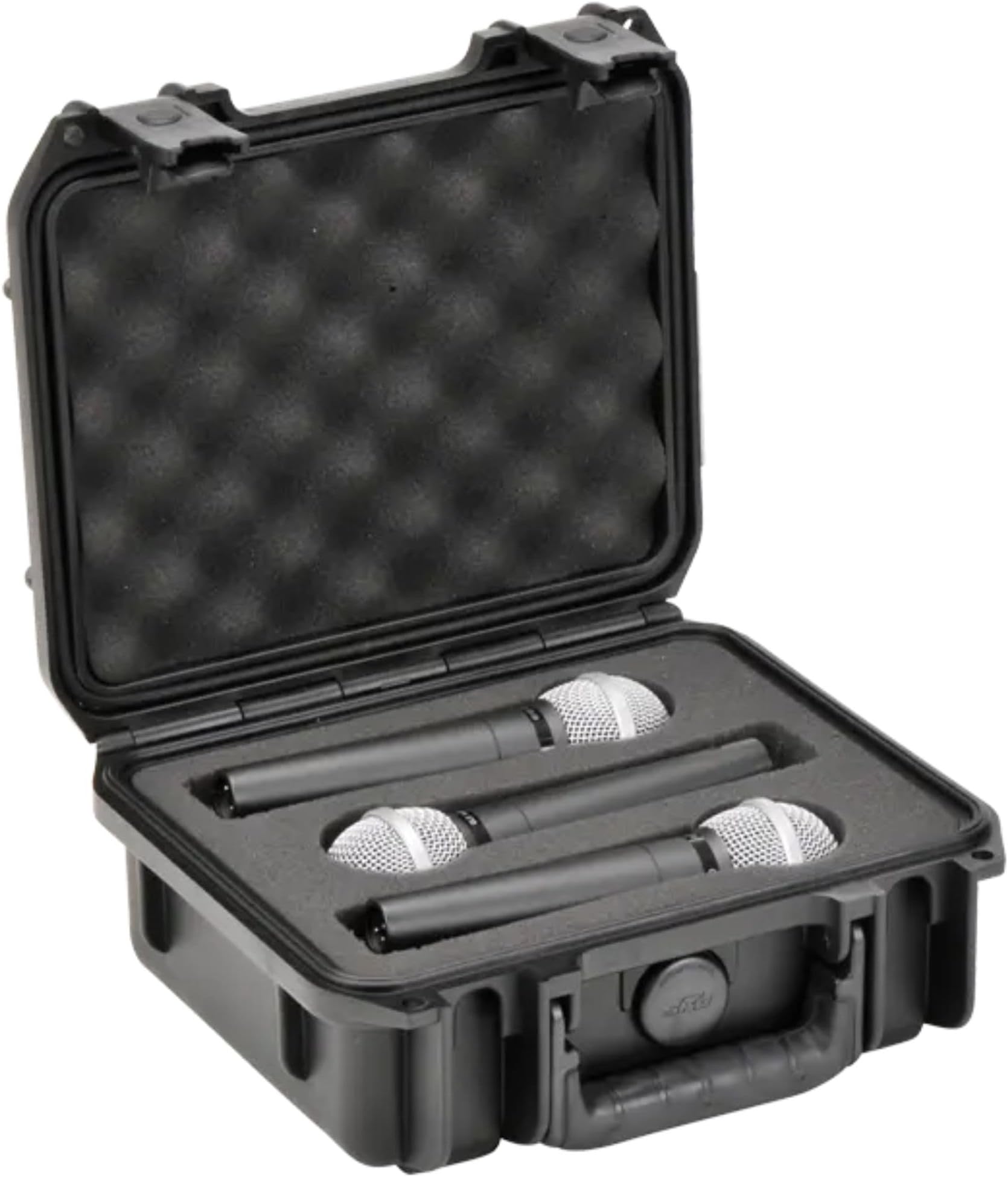 3I-0907-MC3 Injection Molded Case with Foam, Storage Compartment for 3 Microphones - Black