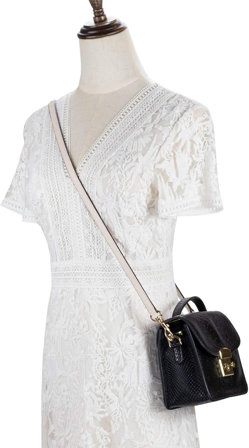 Allzedream Genuine Leather Purse Strap Adjustable Crossbody Handbag Replacement Straps 0.48 Inch Width - Image 2