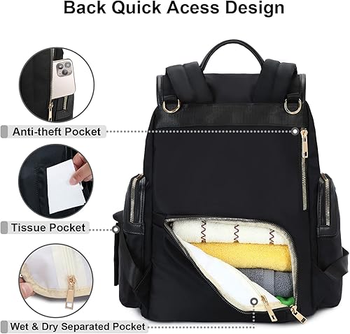 Miniatura 4 de Diaper Bag BackpackTERZINI BEAR Diaper Bags for Baby Boy Girl with USB Charging PortChanging matStroller Hooks Black
