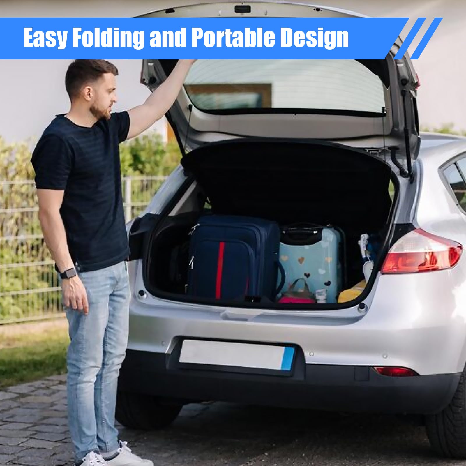 Support à perfusion à 3 roues Rolling IV avec alarme, support pliable pour perfusion avec 3 poches en filet et plateau en métal, hauteur réglable de 90 à 190 cm, porte-sachets de perfusion pour