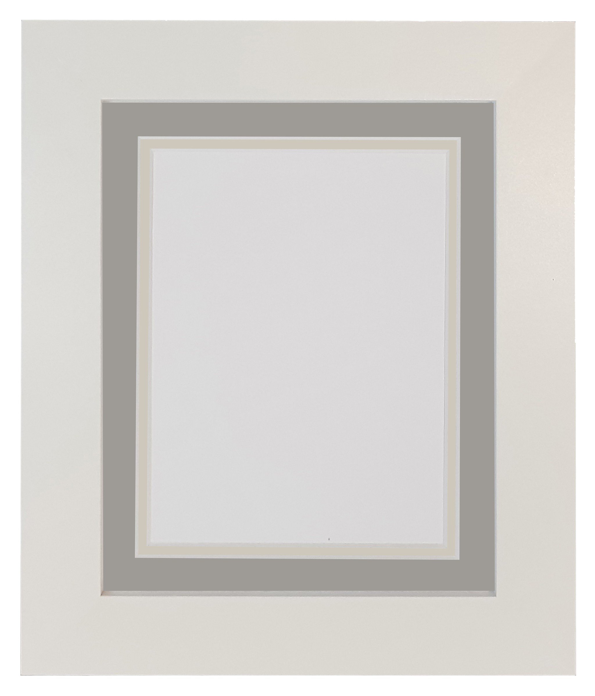 Metro White Photo Picture Poster Frame with Double Dark Grey on Light Grey Mount 60 x 80 cm for Image Size 50 x 70 cm — image 1