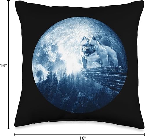 Miniatura 5 de American Bully Dog Shirts and Gifts American Bully Moon Mom Dad - Almohada para mujeres, hombres, amantes de los perros, 18 x 18 pulgadas, multicolor
