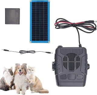 Solar Heater for Chicken Coop, Solar Powered Heater, Chicken Coop Heaters for Winter, Ideal for Drying Heating Pet House Warm Wind Gear Pet House, Animal Shelter, Warm Wind Gear (30W)