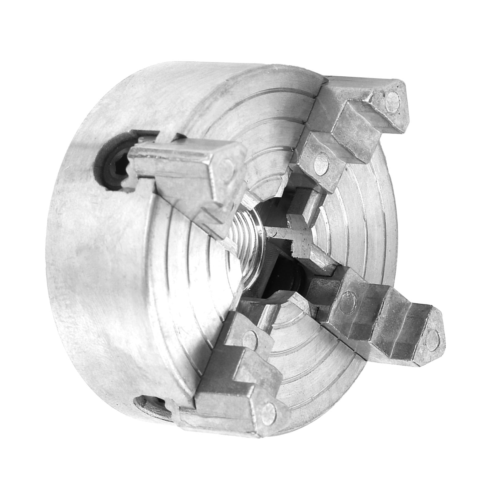 Z011A 4-Jaw Chuck Clamp Metal Lathe, Sturdy Zinc Alloy Self-Centering Wood Turning Accessory, CNC Milling Drilling Tool Replacement