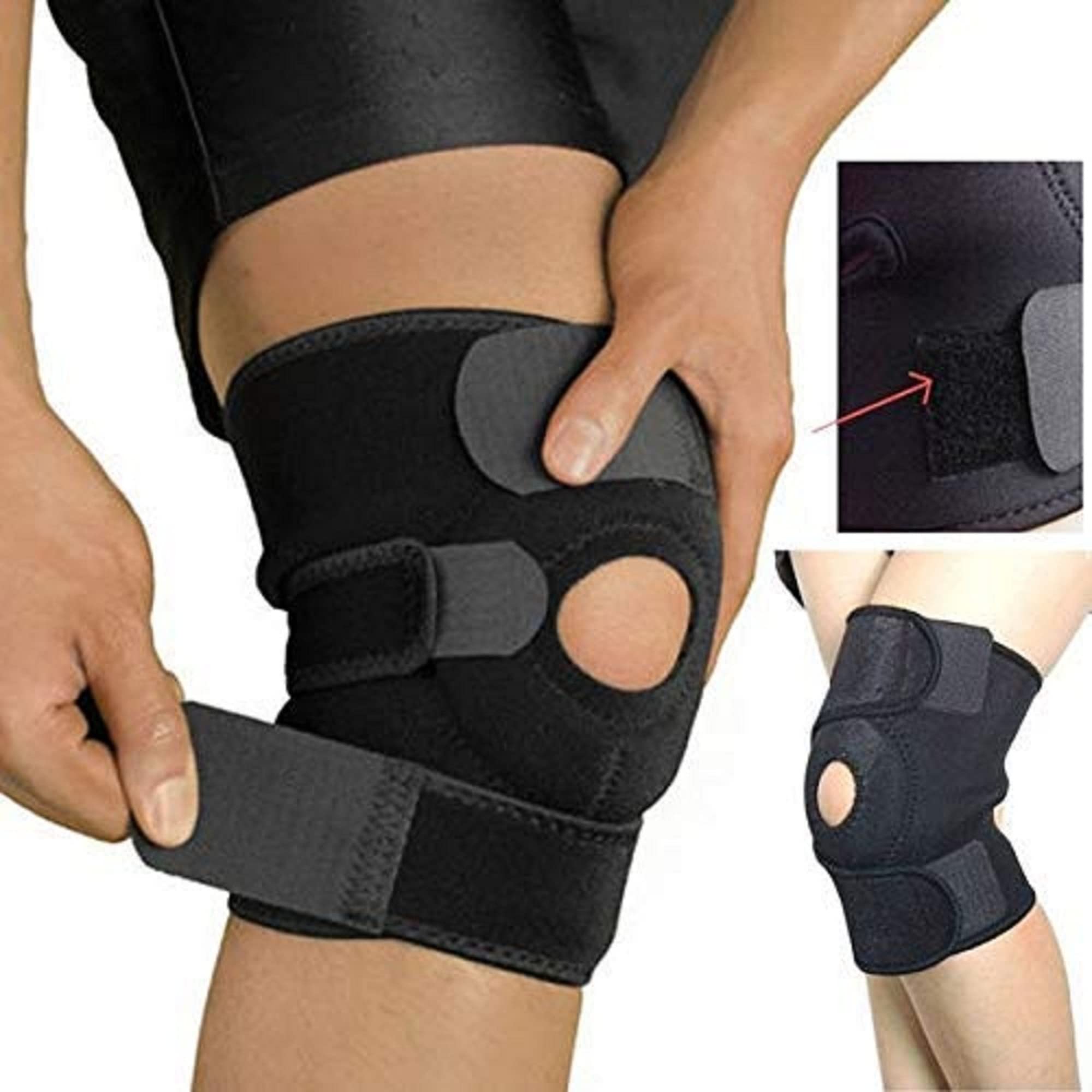 Play Padded Adjustable Knee Guard , Knee Cap Support Knee Support (Black)