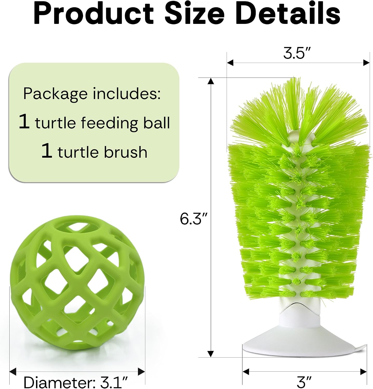 2-in-1 Turtle Brush and Feeder Ball Set, Turtle Tank Accessories image 5