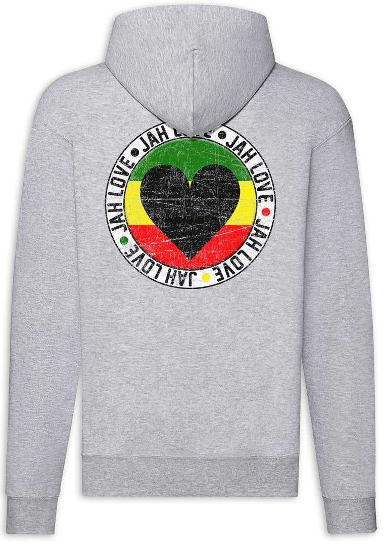Urban Backwoods Jah Love Felpa da Uomo con Cappuccio Zip Hoodie Zipper