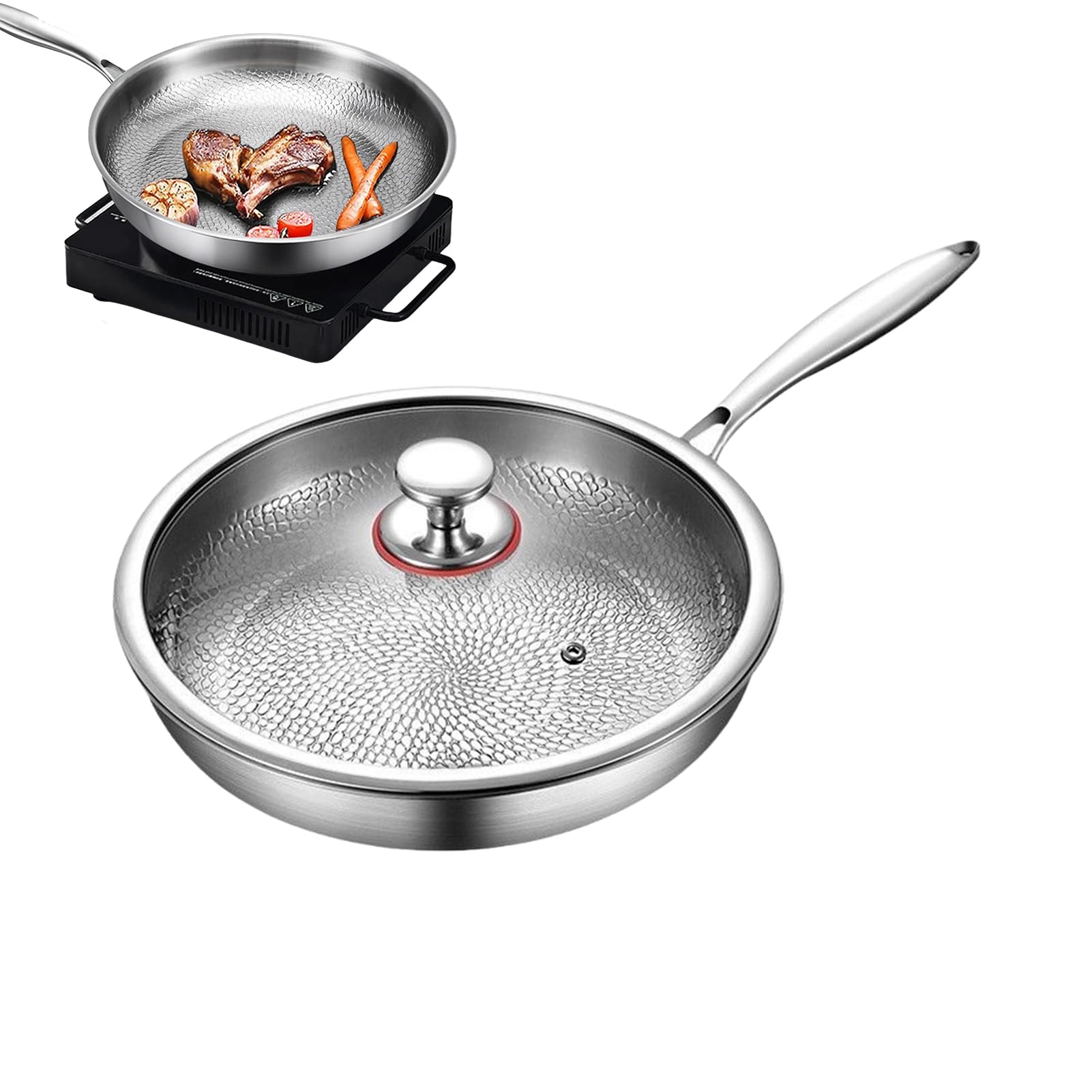 Tytanowa Patelnia Młotkowana Nieprzywierające Naczynie Do Smażenia, Grill,