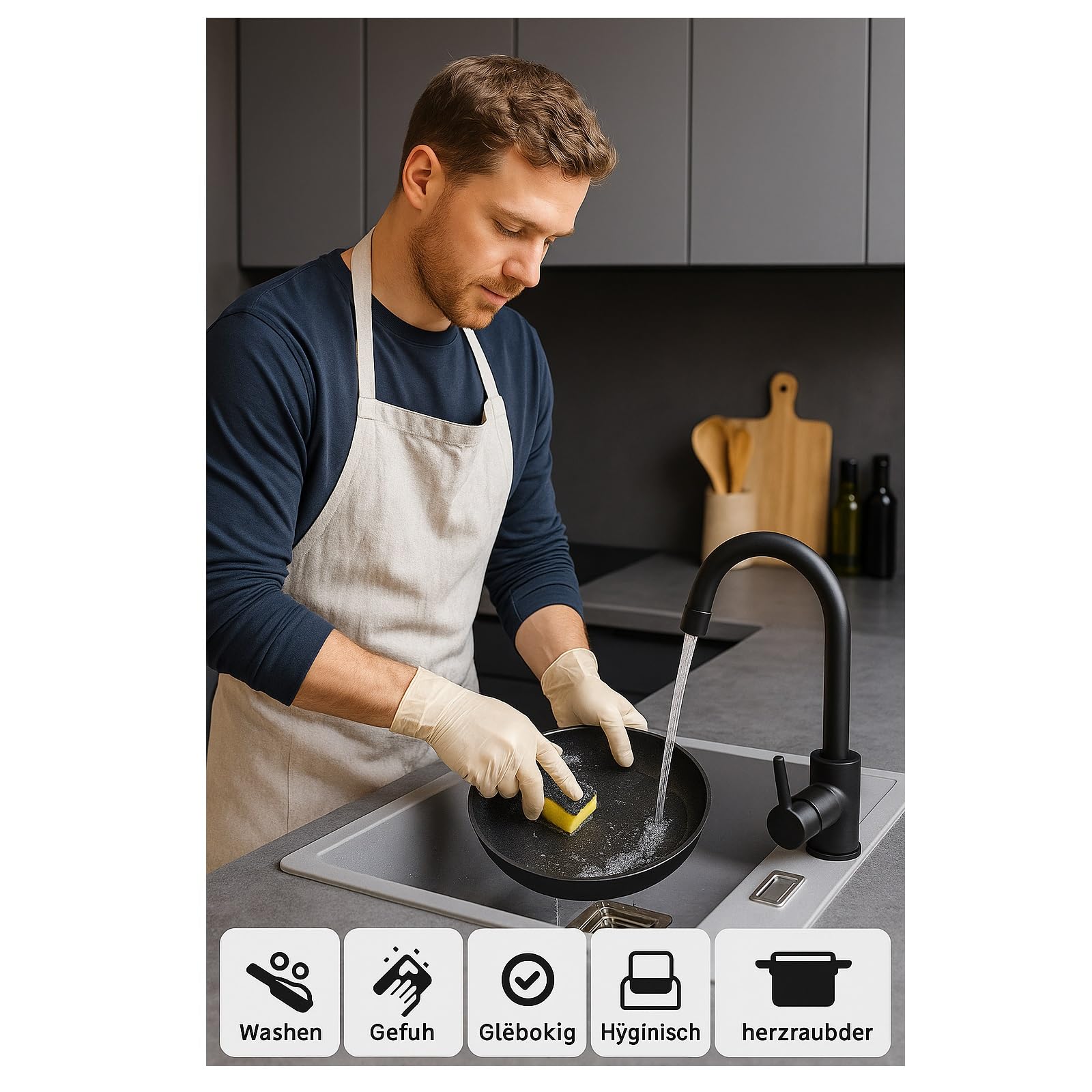 QLS Lavello granito 59x50 cm con sifone grigio