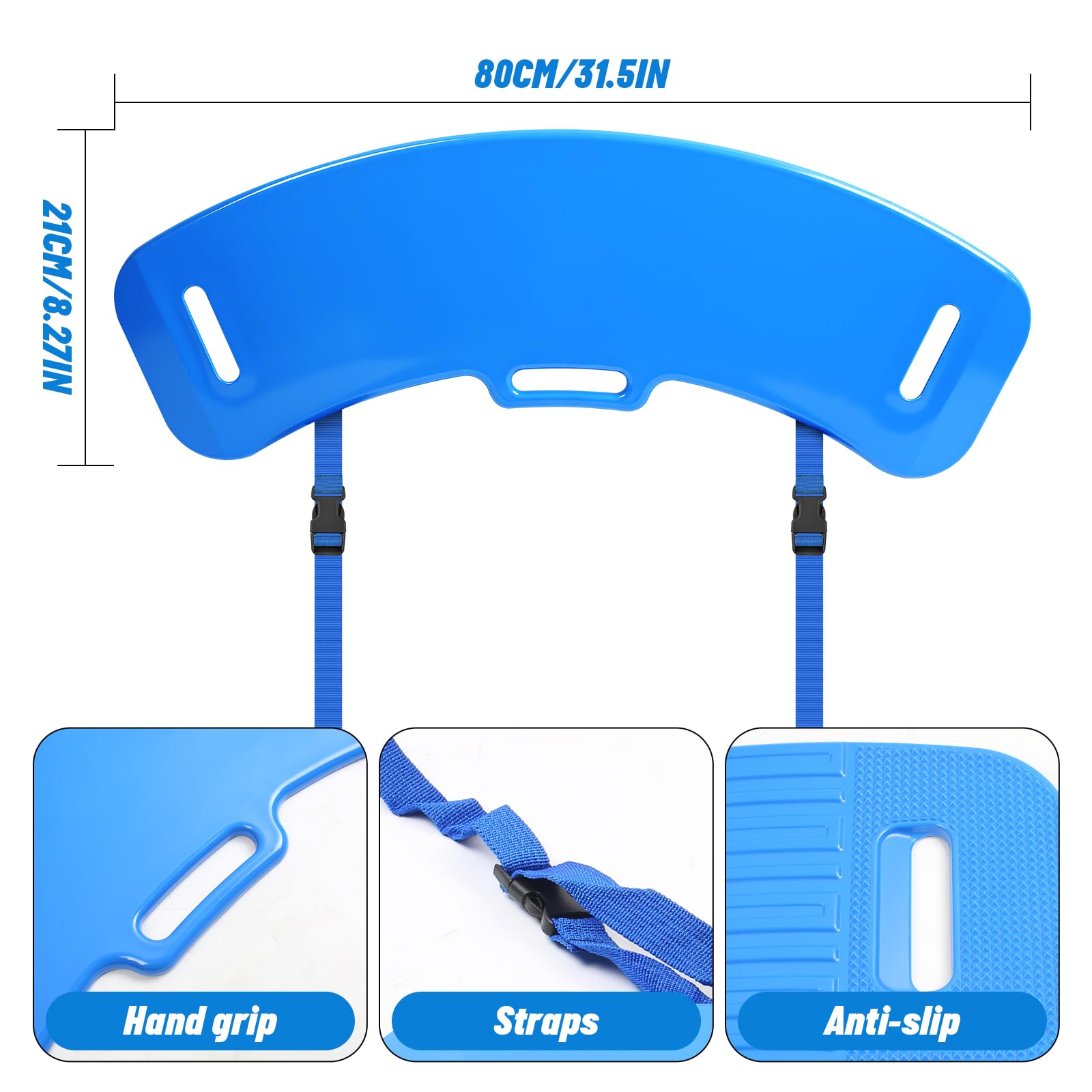 Tabla de transferencia con 2 hebillas de cuerda y asa, soporta hasta 150 kg | Patineta antideslizante para trasladar al paciente de silla de ruedas a cama, inodoro, coche, etc