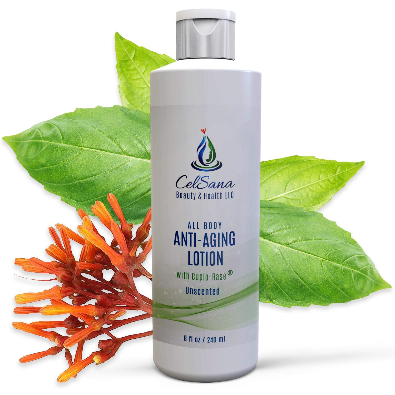 All Body Anti-Aging Lotion - (Unscented) Organic Skincare Moisturizer for Men and Women Paraben Free Firming Beauty Lotion with Cupio-Rase Extract Luxury Head-to-Toe Cream to Improve Appearanc