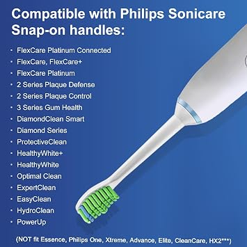 Toothbrush Heads Compatible with Philips Sonicare Electric Toothbrushes, 8pcs Replacement Brush Heads Fit for Any Philips Sonicare Snap-on Toothbrushes, 4pcs White and 4pcs Black