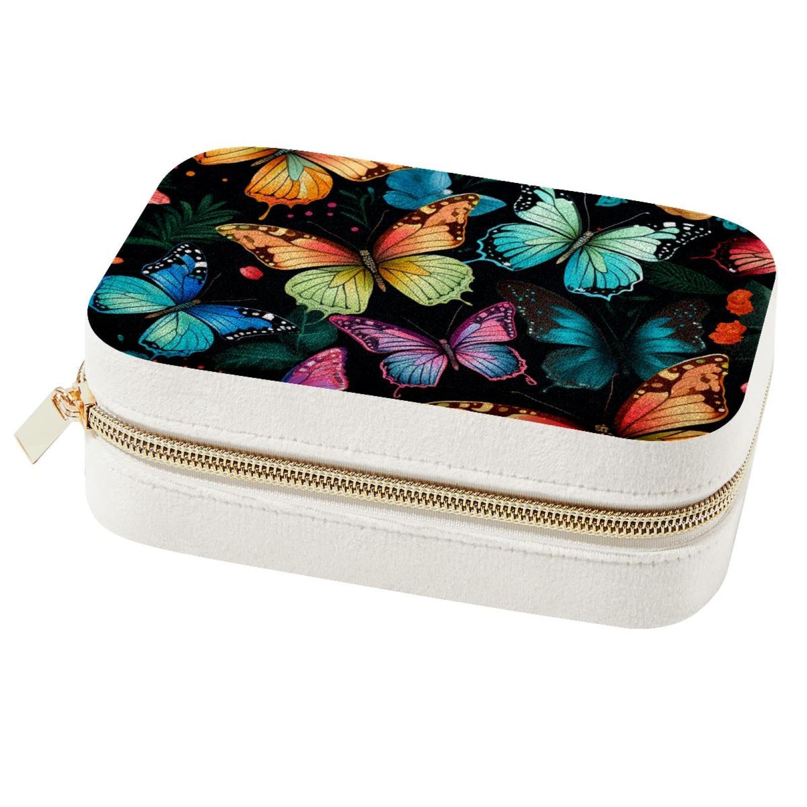 Boîte à bijoux voyage papillon J : rangement compact pour bagues et colliers