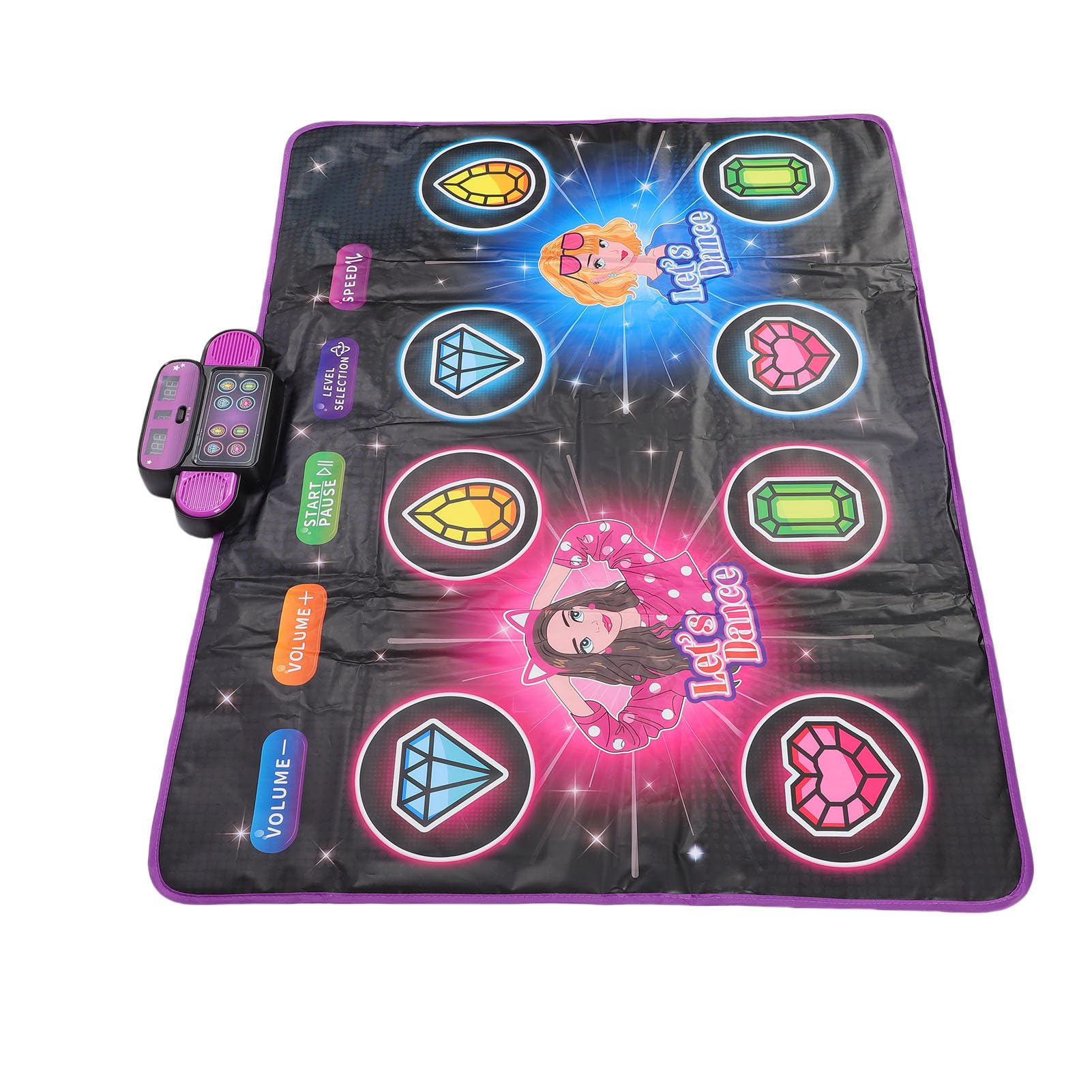 Tappeto da ballo elettronico interattivo e luminoso con modalità doppio giocatore, livelli stimolanti per bambini
