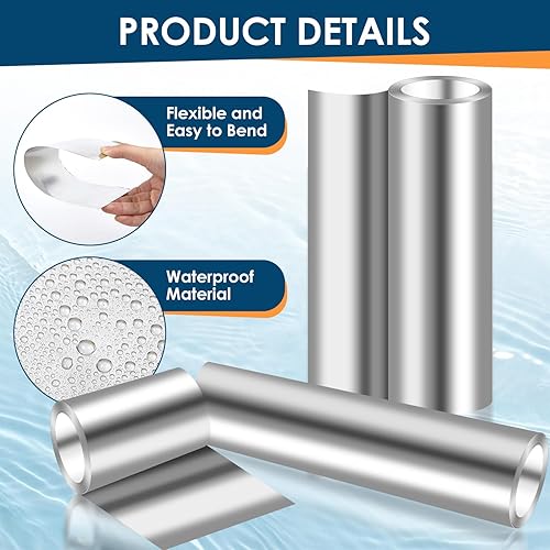 Miniatura 4 de Rollo de Sellado de Aluminio, 6'' x 50' Rollo de Metal para Techos y Jardín, Previene Manchas en Techos, Grosor de 0.019 pulgadas0.3 mm (26GA) Tira