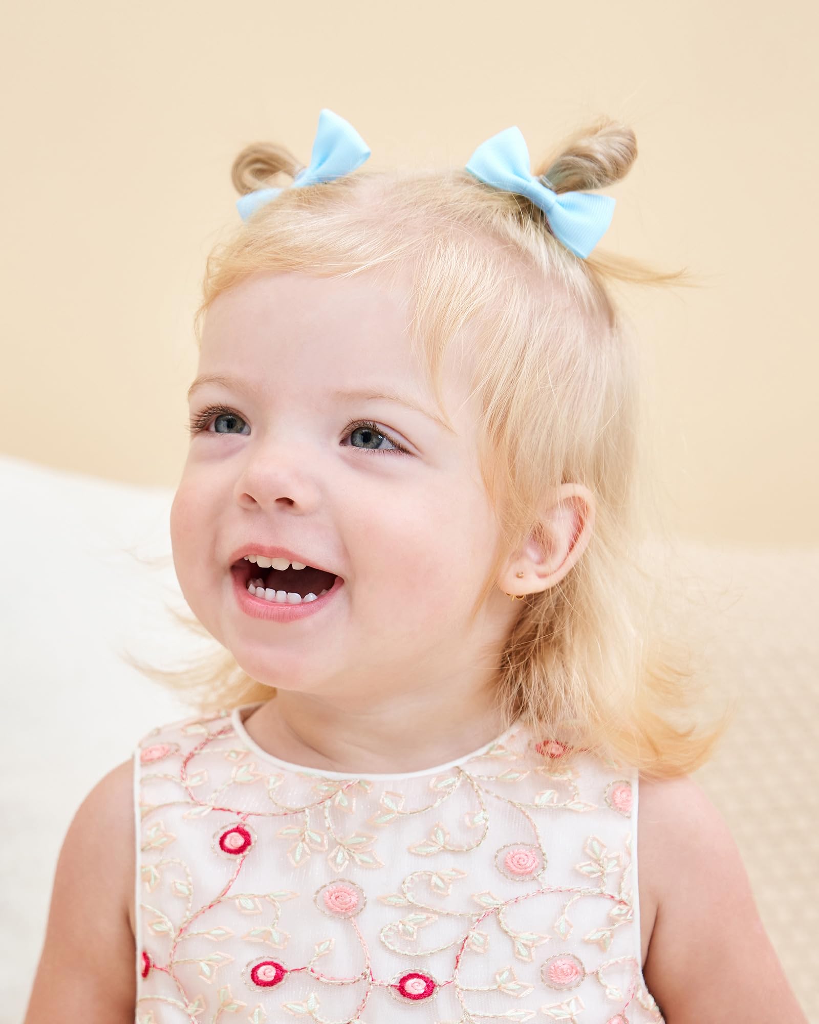 Jollybows Lot de 40 nœuds élastiques pour cheveux pour bébés et filles de 5 cm, ruban élastique pour cheveux, accessoires pour enfants et bébés, couleur foncée
