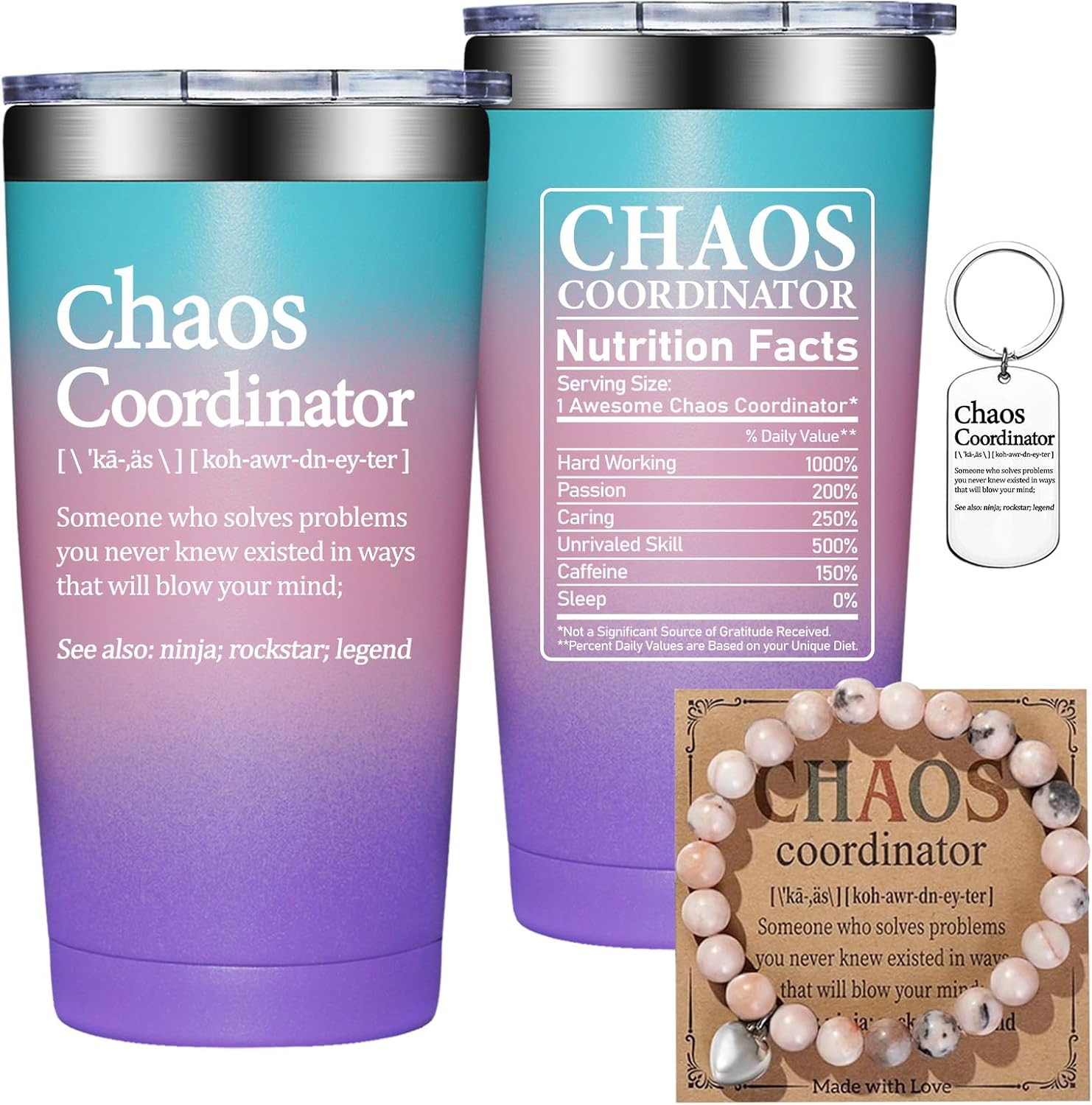 Grifarny Chaos Coordinator Tumbler Mug, Christmas Thank You Gifts for Women, Employee Teacher Appreciation Gifts, Boss Day Gift, Gift for Coworker, Administrative Assistant, Supervisors, Secretary