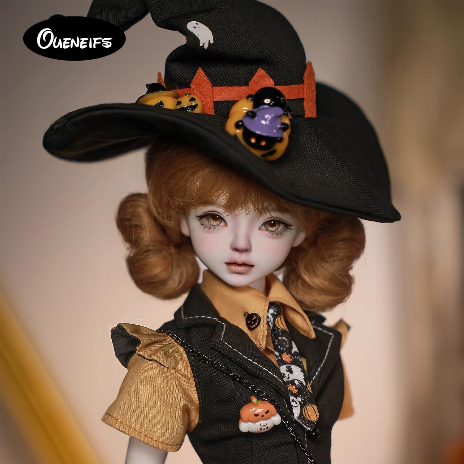 Oueneifs BJD lalka 1/4 Lynn pełny zestaw C Halloween dynia kostium sukienka styl żywica zabawka dla 15+ lat