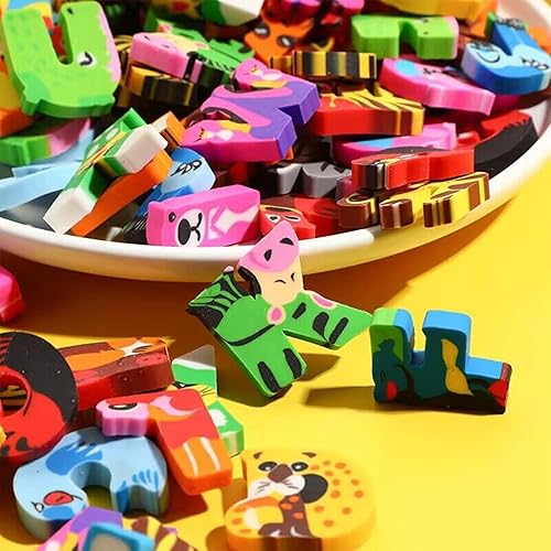 Miniatura 3 de ZAKVOOR Paquete de 78 borradores de lápiz de letras a granel para aula, recuerdo de fiesta, relleno de regalos, recompensa de trabajo escolar en casa