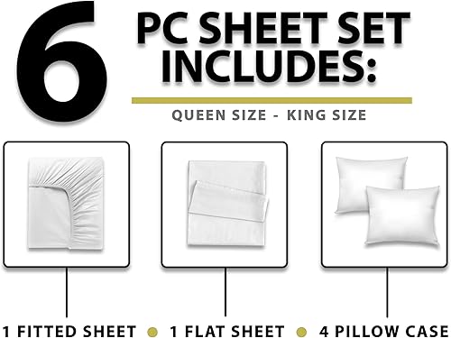 Miniatura 2 de 6 piezas de viscosa cobre-X infundida hecha de bambú suave transpirable sábanas de cama Aqua Queen