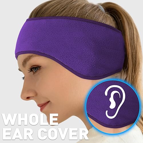 Miniatura 50 de JOEYOUNG Calentadores de orejas de forro polar para hombres, mujeres y niños, diadema de invierno, orejeras para clima frío, correr, ciclismo, esquí