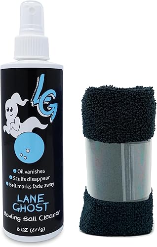Lane Ghost Spray limpiador de bolas de boliche, aprobado por USBC, limpiador de aceite, raspones y marcas de cinturón, restaura la adherencia y