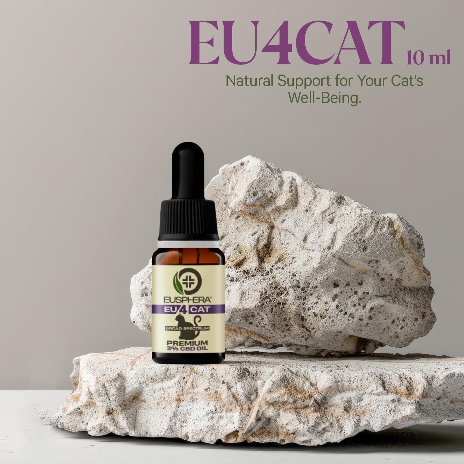Olio Calmante per Gatti con Ingredienti Naturali ricco di Omega-3 Omega-6 Fitosteroli e Vitamina E Olio Adatto a Gatti di Tutte Le Taglie Made in Italy 10 ml - EU4CAT - EUSPHERA