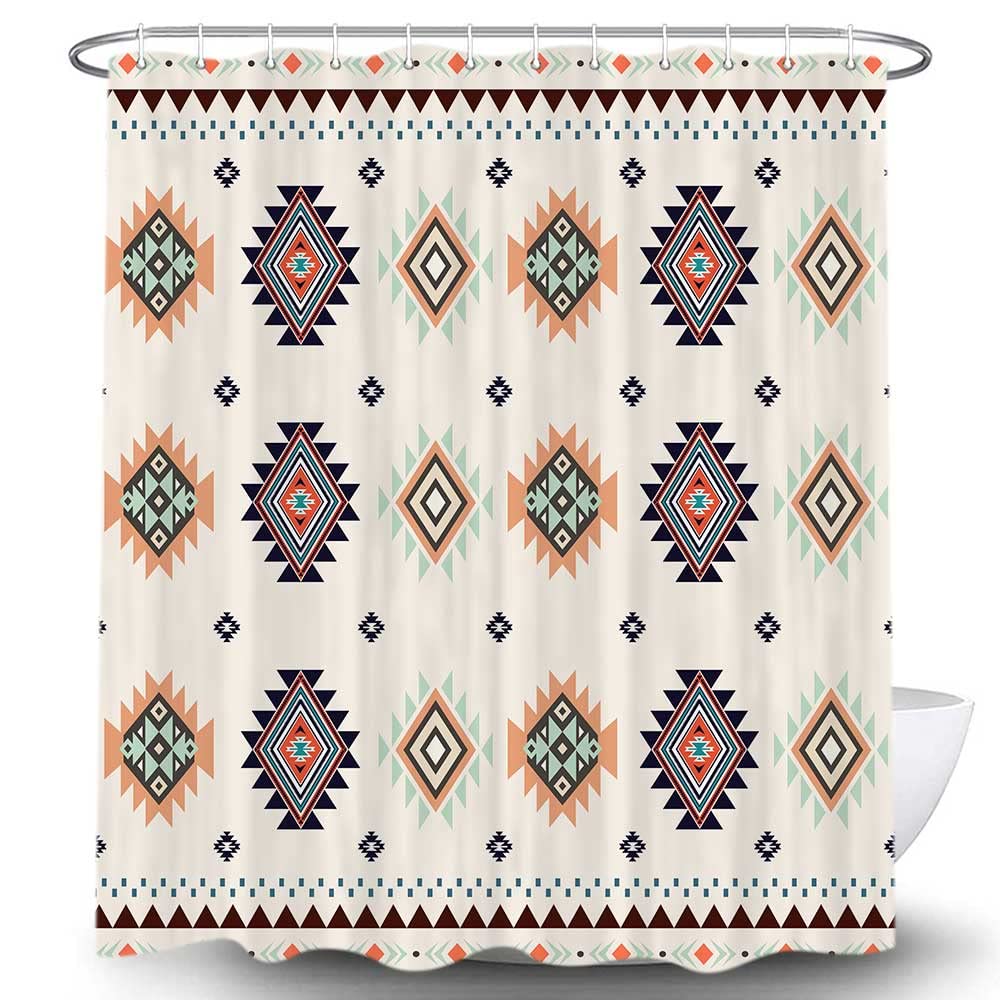 Azteken-Duschvorhang Aus Polyester – Wasserdicht, 91 X 178 Cm, Mit 12 Haken
