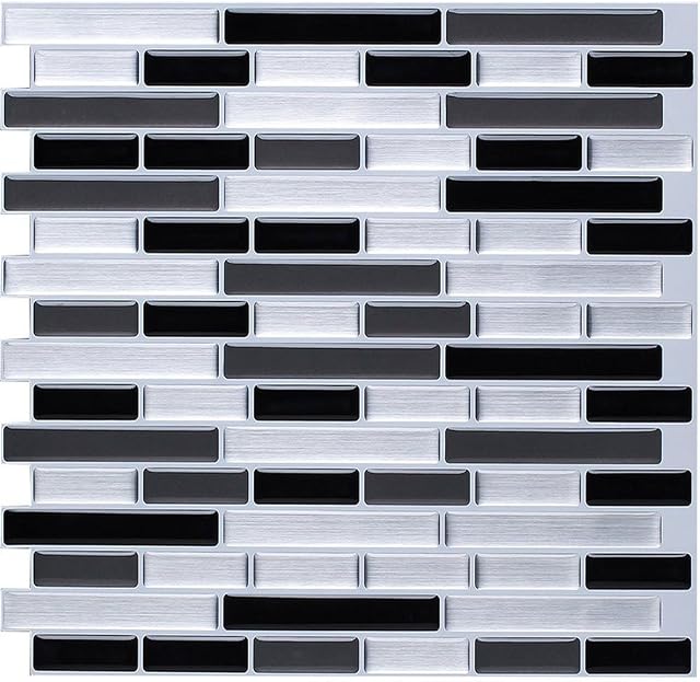 STICKGOO Premium Anti Mold Peel and Stick Wall Tile, Kitchen Splashback Self Adhesive Tiles, Stick on Tile Stickers-11" x 9.25" (6 Sheets)