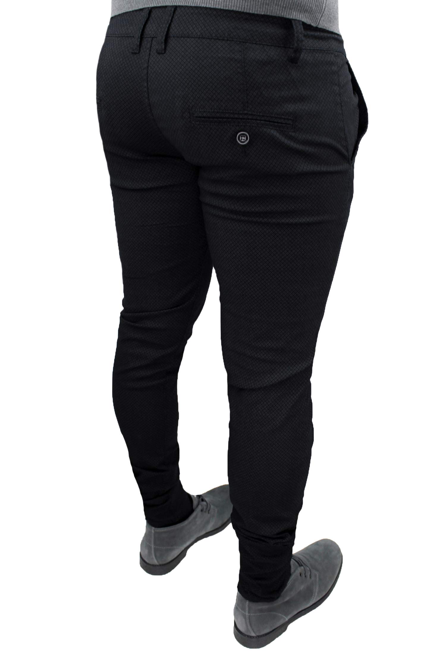 Pantaloni Uomo sartoriali Micro Fantasia Casual Eleganti Slim Fit