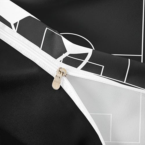 Miniatura 6 de Castle Fairy Juego de ropa de cama con estampado de campo de fútbol, juego de funda de edredón con temática de juegos deportivos de pelota para