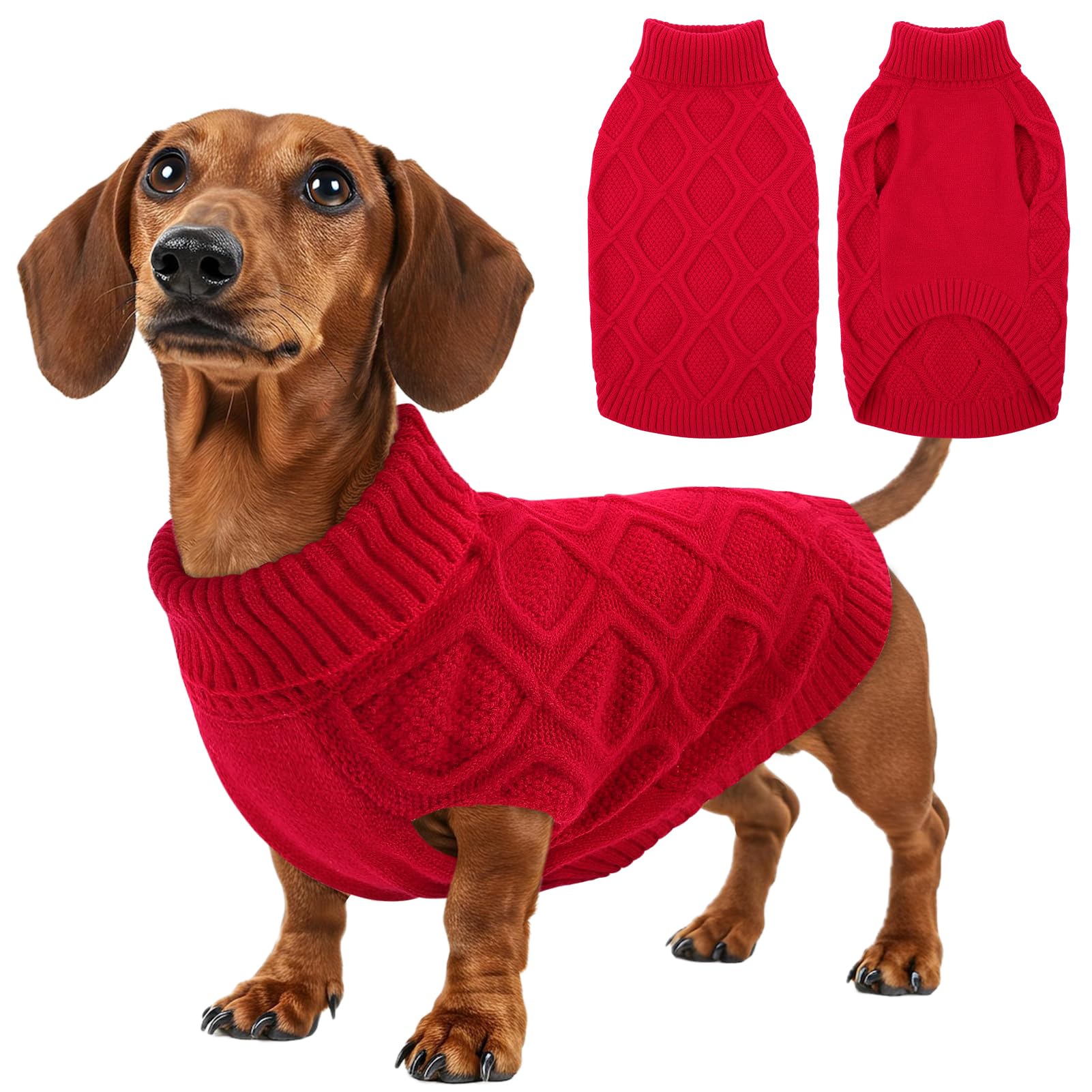 KONVINIT Dog Jumper Medium Turtleneck Sleeveless Winter Dog Sweater No Leg