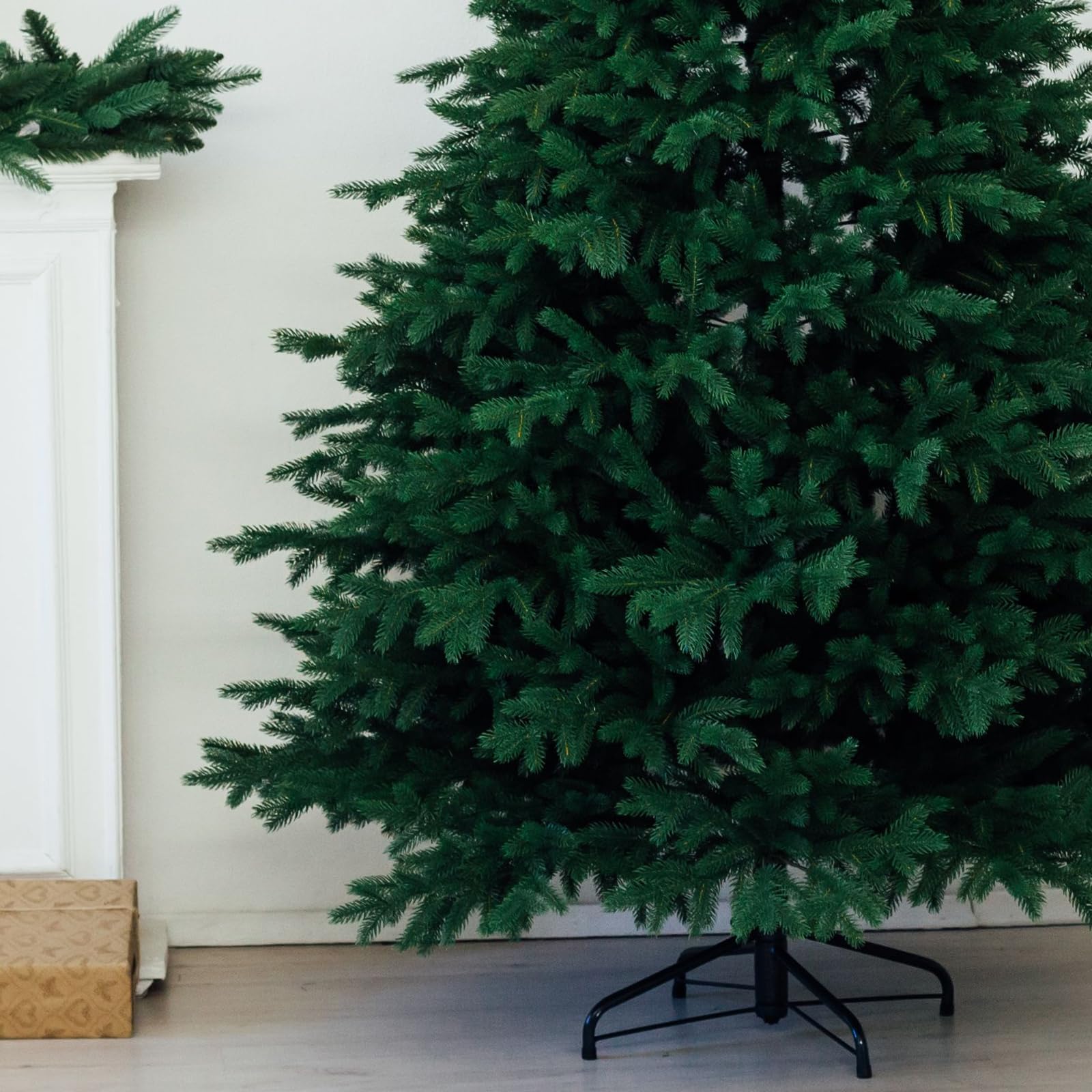 Angoily 2pcs Christmas Tree Base Christmas Tree Stand for Artificial Trees Cast Iron Christmas Tree Stand Christmas Tree Riser Decor Xmas Tree Stand Fold Box Rack Metal to Rotate