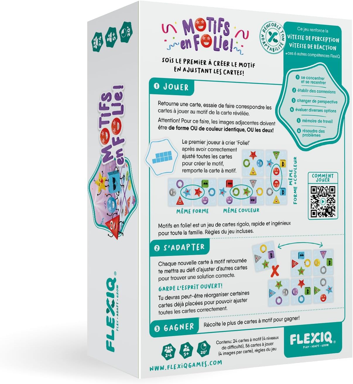 Asmodee FlexiQ Motifs en Folie – Board Games – Card Games – Observation Games for Children from 5 Years, 2 to 4 Players – French Version