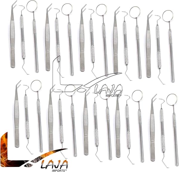 45 instrumentos, set dental básico, espejo, explorador, pinza universitaria, grado económico, nuevo para uso educativo