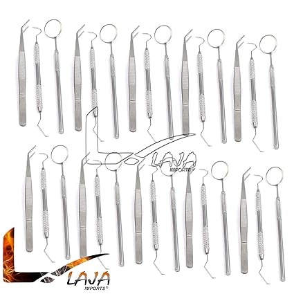 LAJA IMPORTS 45 INSTRUMENTS BASIC DENTAL SET MIRROR EXPLORER COLLEGE PLIER ECONOMY GRADE NEW