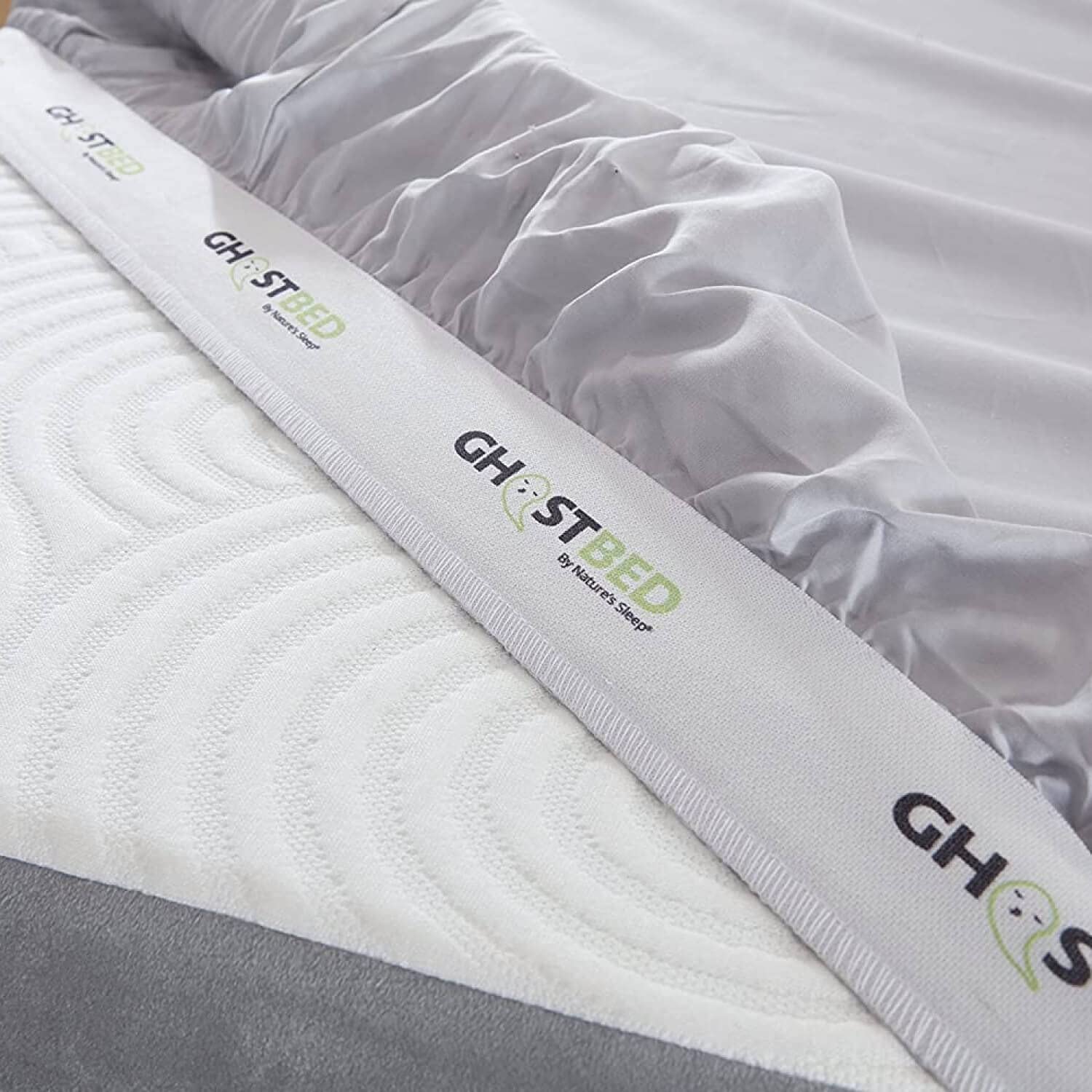 GhostBed Split King Cooling Supima Cotton and Tencel Luxury Sheet Set - Wrinkle Resistant with Deep Pockets, 7 Piece, Gray 1