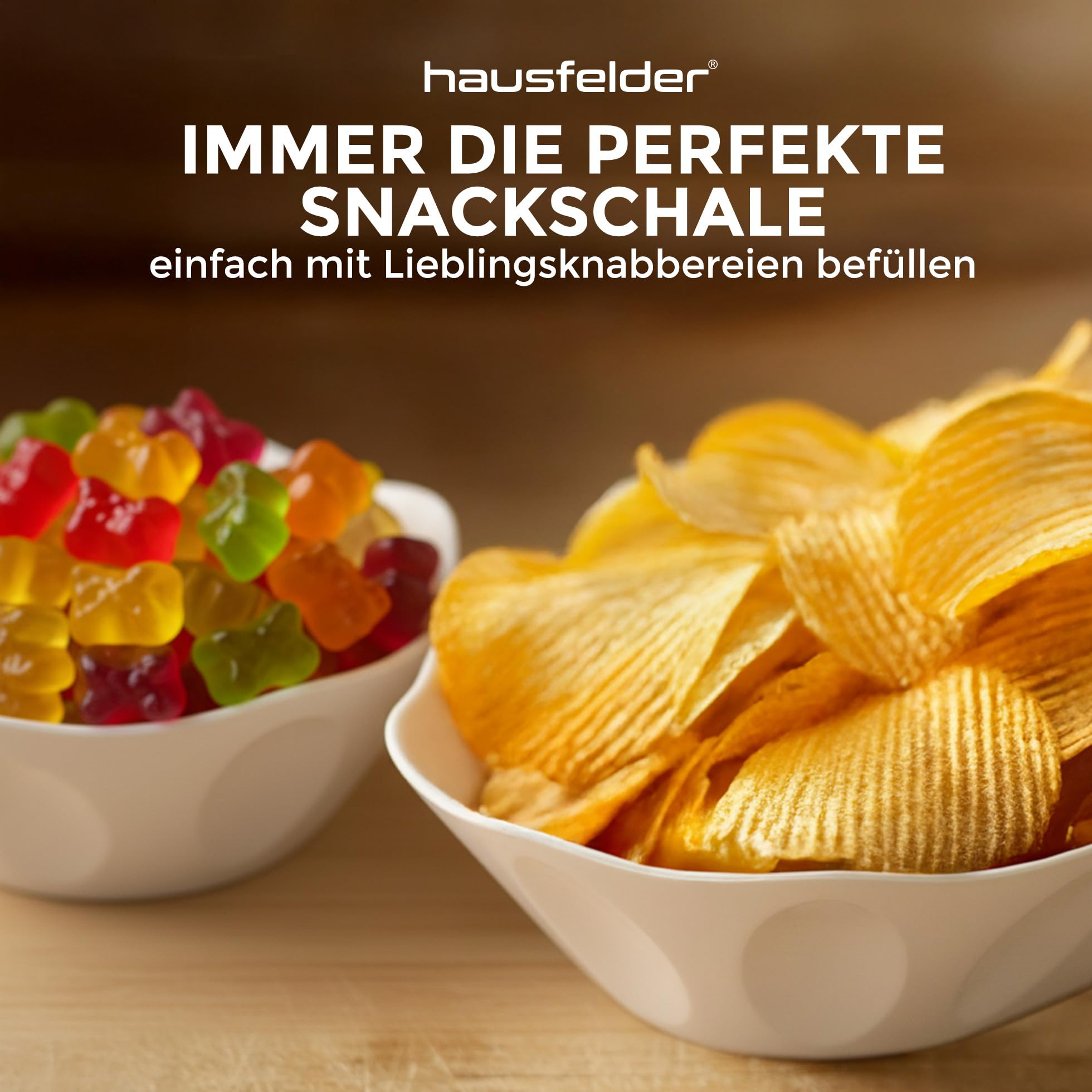 Hausfelder Set di 6 ciotole per patatine fritte e salumi di curry riutilizzabili in plastica bianca (set da 6 pezzi)
