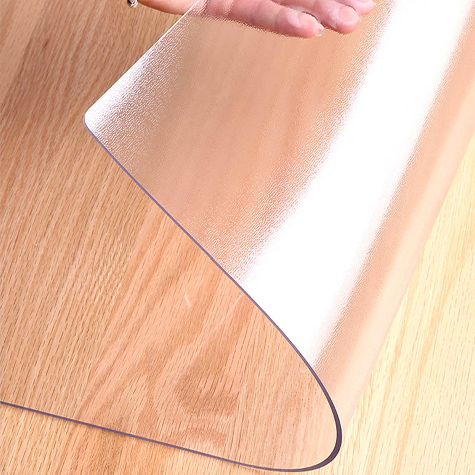 Tappetino rotondo in PVC trasparente, protezione per pavimenti duri, per ufficio, scrivania, sala da pranzo, superficie antiscivolo satinata, 50 cm, protezione durevole per pavimenti in legno